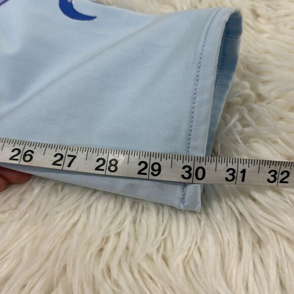 Lilly Pulitzer Light Blue Skinny Pants with Purple Floral Design - Picture 10 of 11